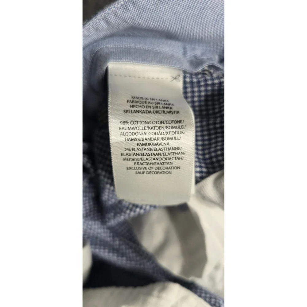Polo Ralph Lauren Shorts Men 30 (32) Blue White Check Stretch Classic Flesh Pony